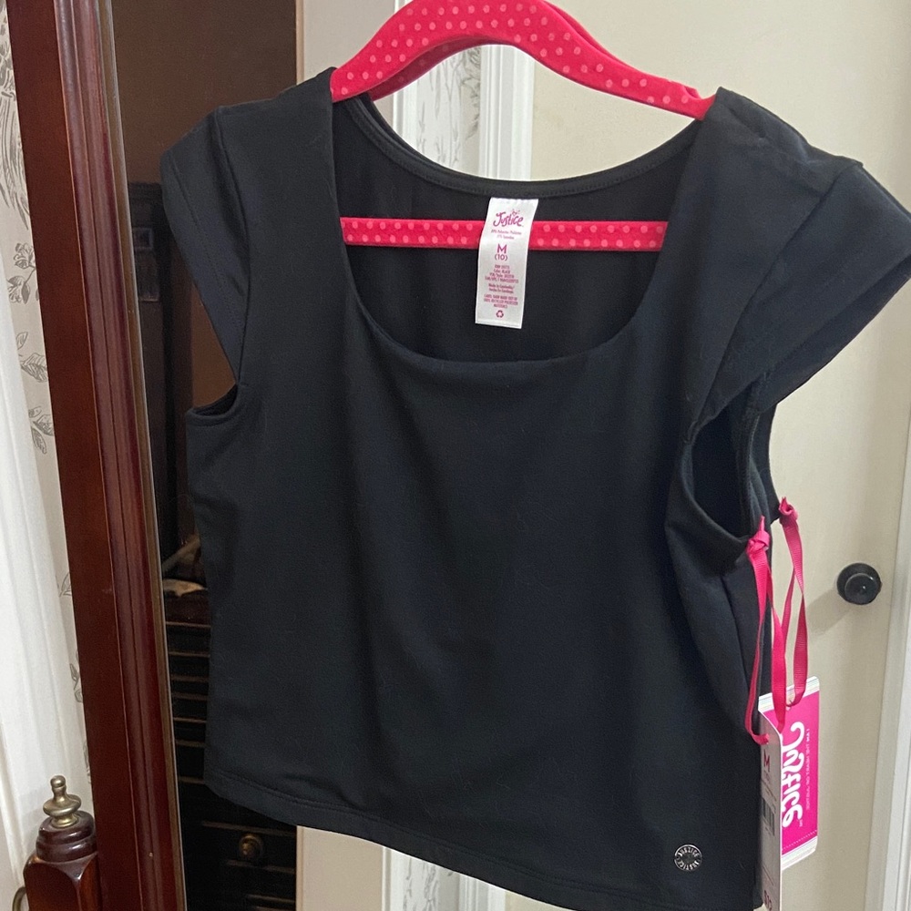 Justice Black Short Sleeve Tee